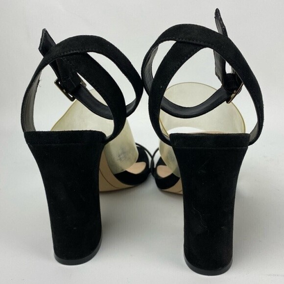 Karl Lagerfeld Paris Raya Block Heel Sandal Womens Size 8M Black Ankle Strap - Picture 7 of 9